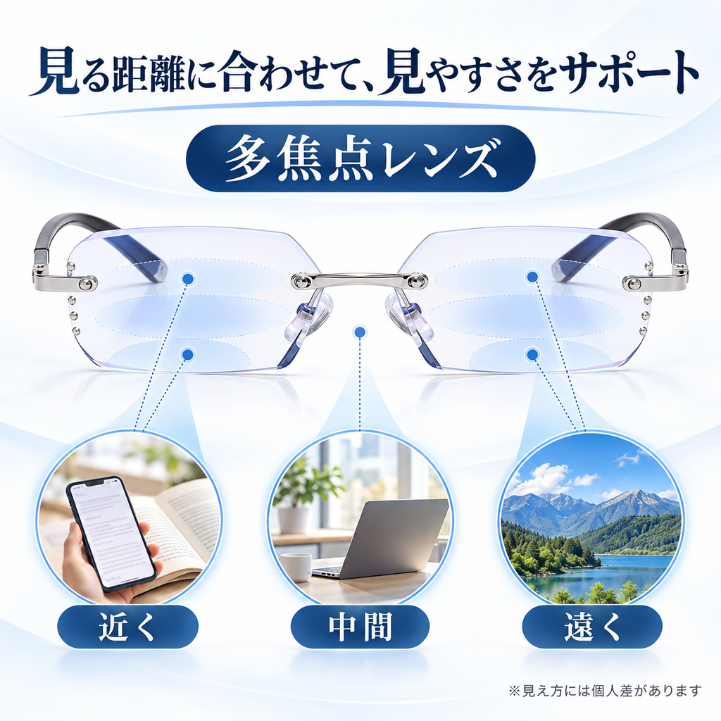 TR90多焦点メガネ｜度数選び不要