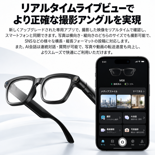 M08と専用アプリの画面イメージ