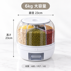 約6kg容量。直径約23cm、高さ約23cm。素材はABS・PET・AS