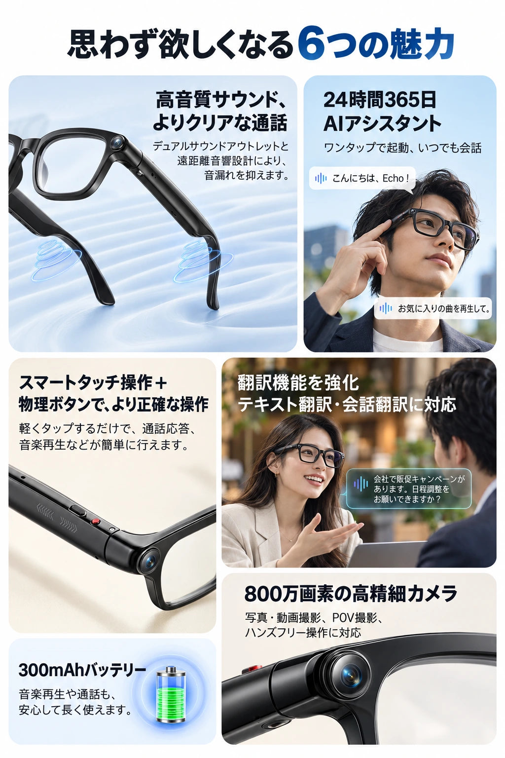 M08の撮影・音楽・AI・翻訳・操作・バッテリー機能一覧
