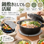 油はねガードとして使う様子と、鍋敷きとして使うイメージ